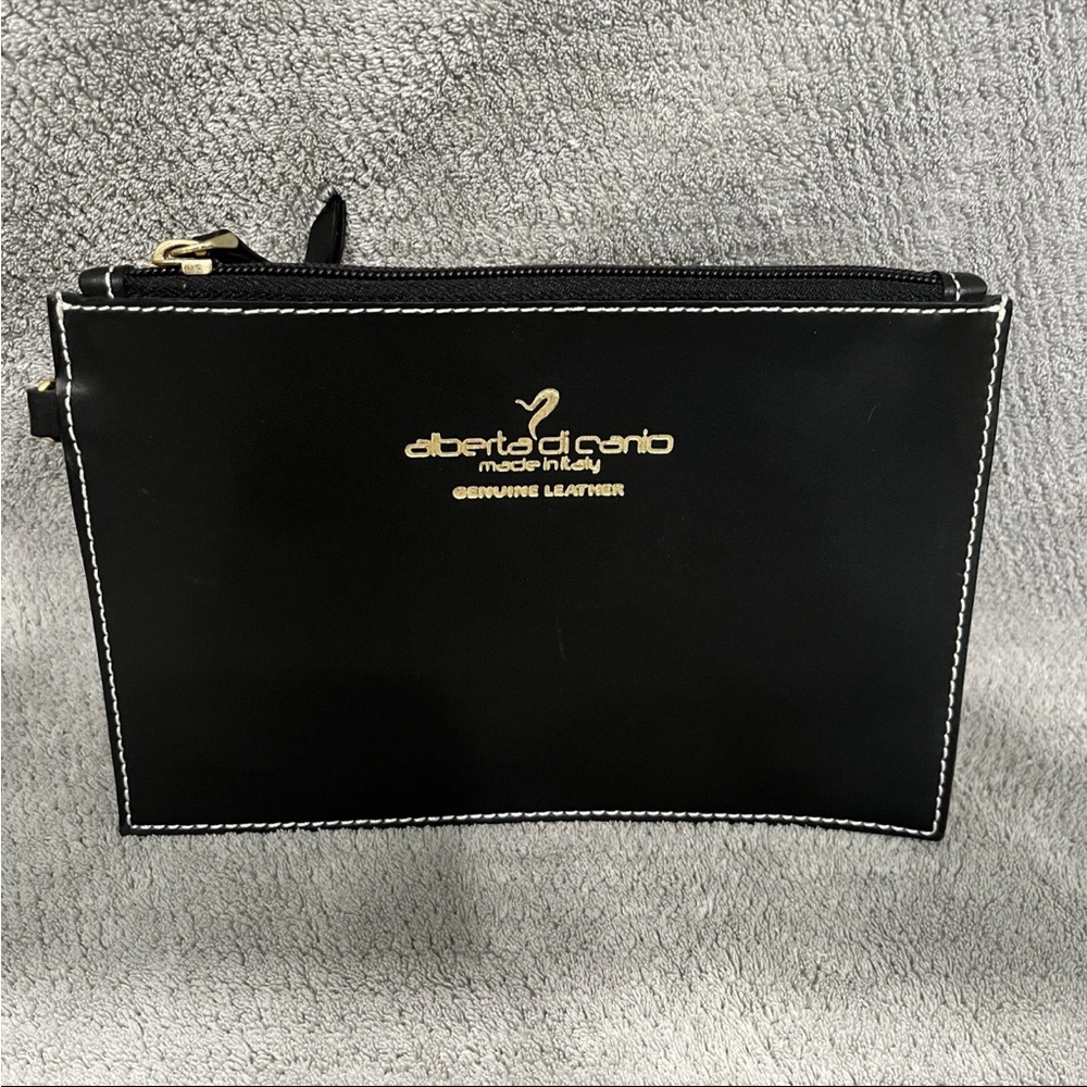 Alberta Di Canio Black Leather wristlet or tote insert wallet